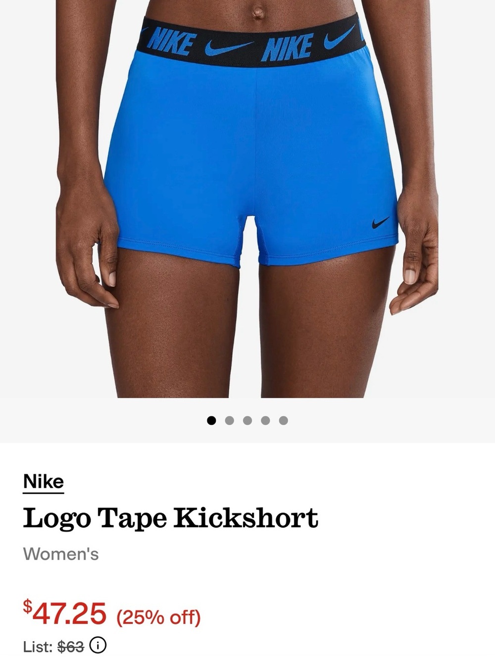 Nike Women's Bright Blue Logo Tape Kickshorts